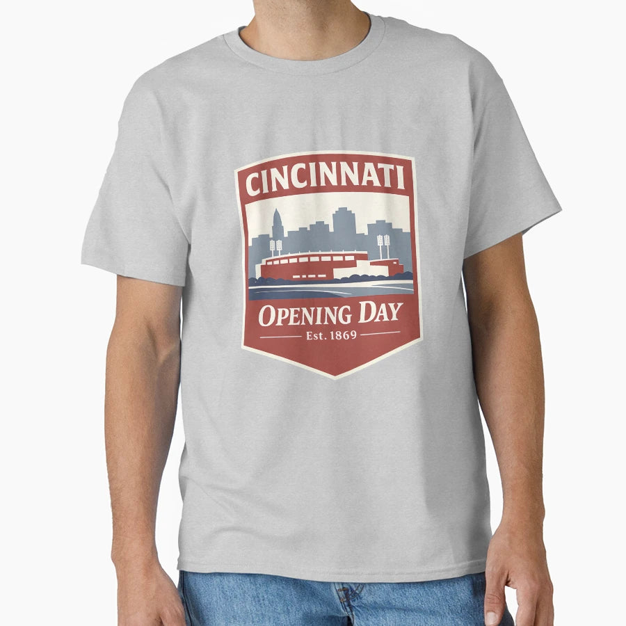 Cincinnati Opening Day Emblem T-Shirt - Custom Art Print for Adults - T-Shirt, Sweatshirt, Hoodie