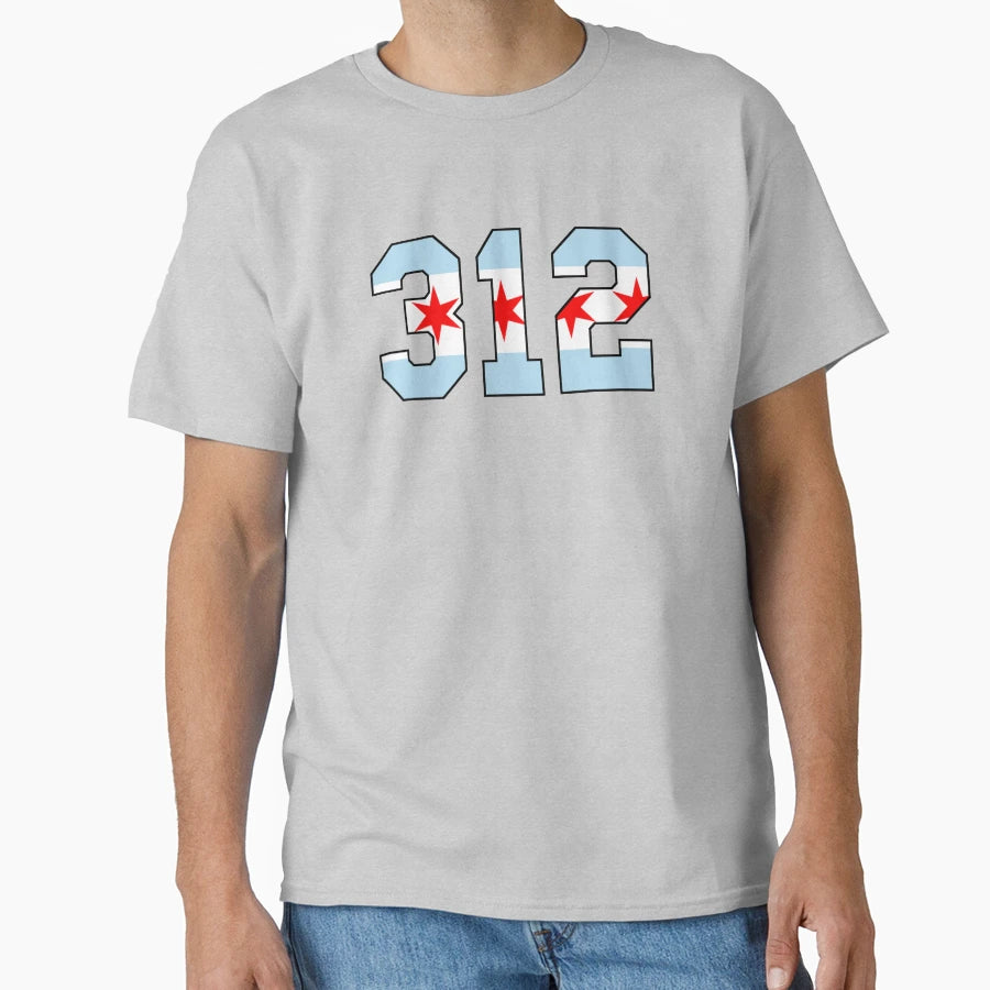 Chicago Flag Area Code T-Shirt - Graphic Print Men Women - T-Shirt, Sweatshirt, Hoodie