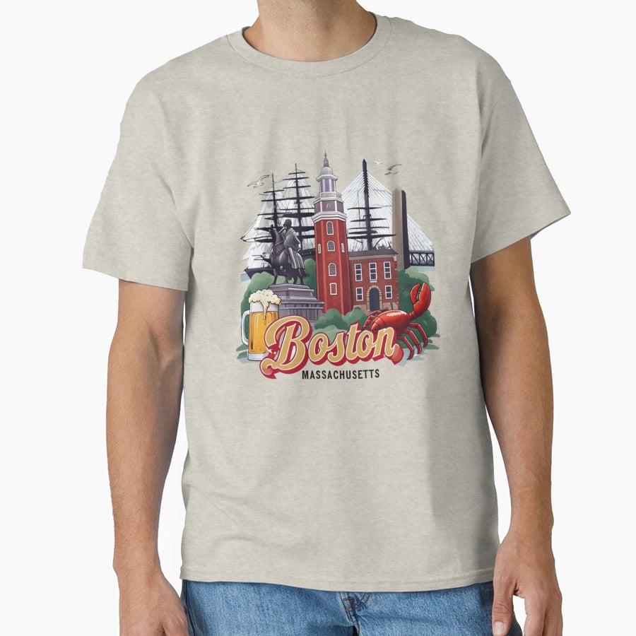 Boston T-Shirt - Aesthetic Graphic for Adults - T-Shirt, Sweatshirt, Hoodie