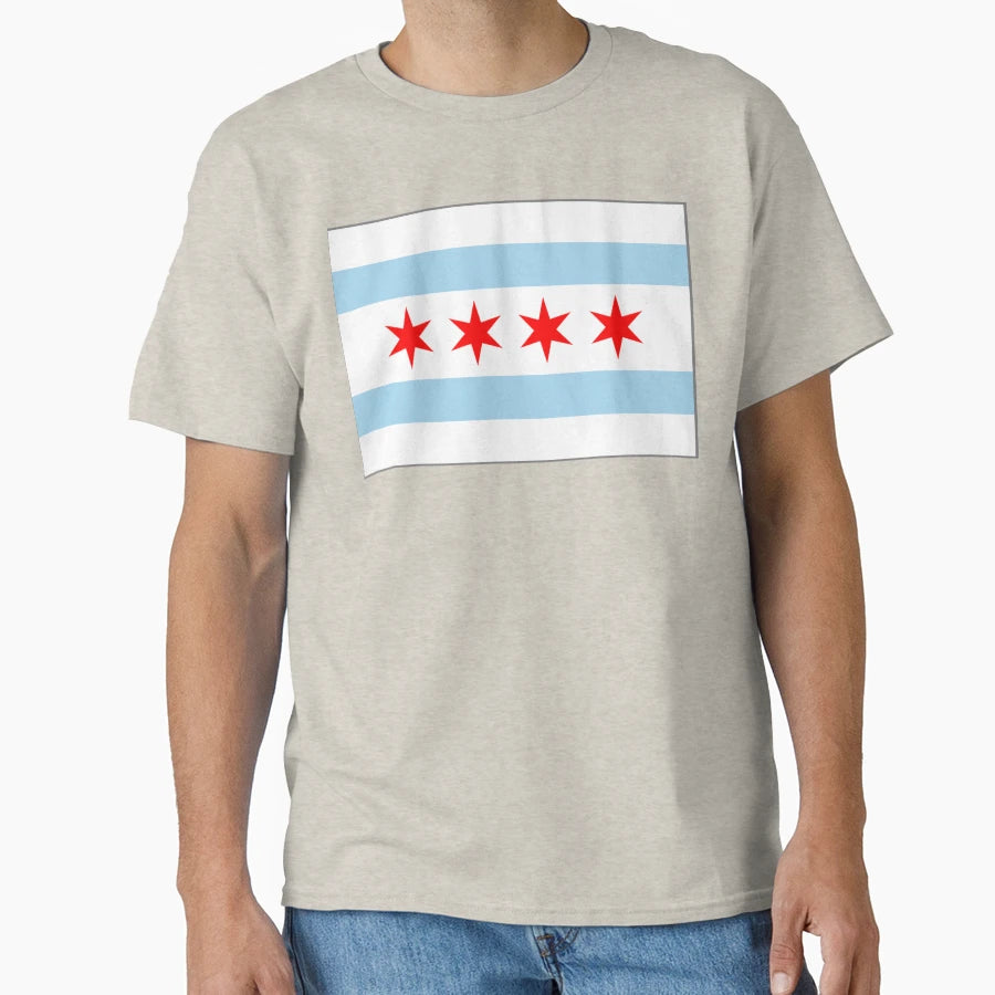 Chicago Flag T-Shirt - Aesthetic Graphic for Adults - T-Shirt, Sweatshirt, Hoodie