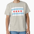 Chicago Flag T-Shirt - Aesthetic Graphic for Adults - T-Shirt, Sweatshirt, Hoodie