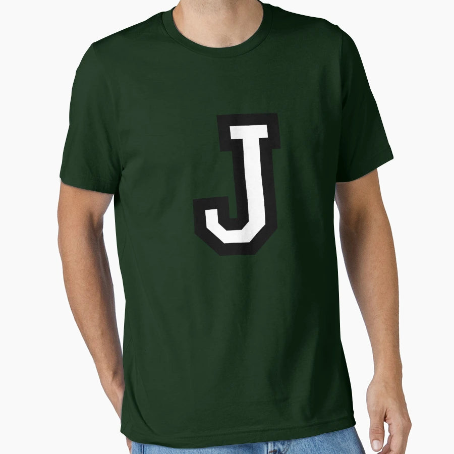 Letter J Two Color T-Shirt - Minimalist Print Unisex - T-Shirt, Sweatshirt, Hoodie