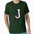 Letter J Two Color T-Shirt - Minimalist Print Unisex - T-Shirt, Sweatshirt, Hoodie