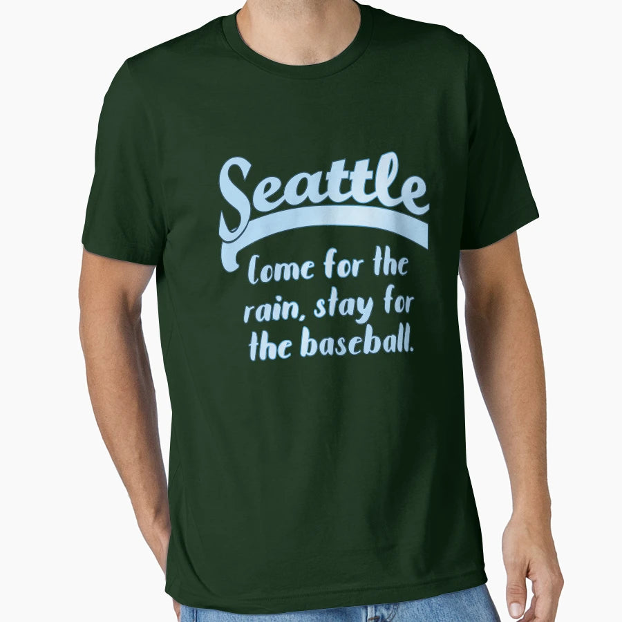 Seattle Come Rain Stay Baseball T-Shirt - Minimalist Print for Adults - T-Shirt, Sweatshirt, Hoodie