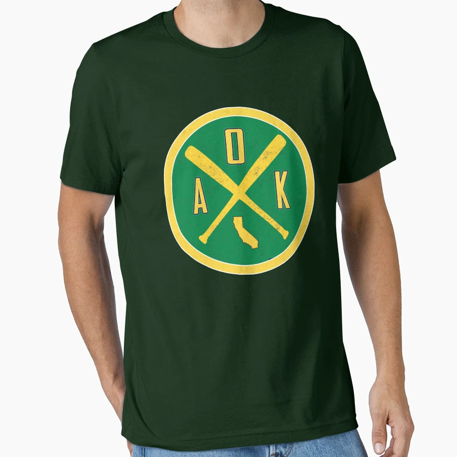 Oakland Baseball Cross Bats And T-Shirt - Casual Everyday Wear Unisex - T-Shirt, Sweatshirt, Hoodie