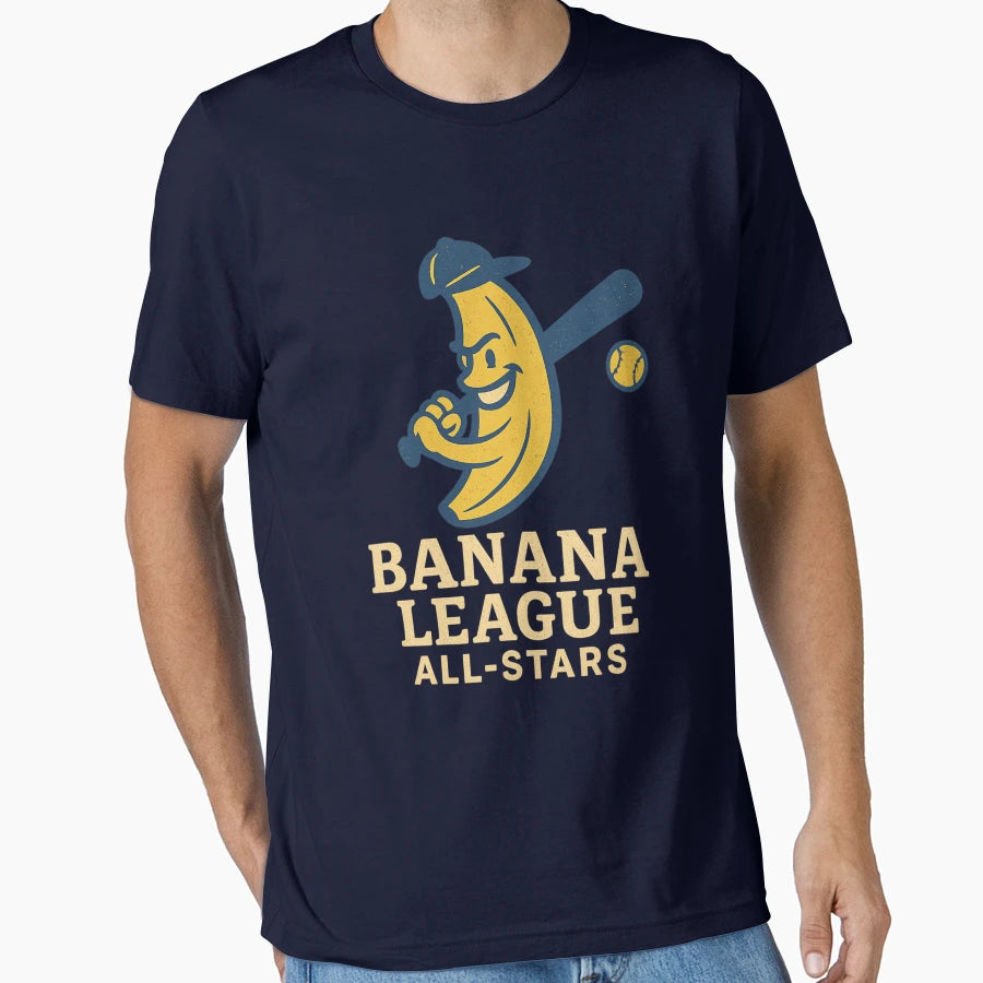 Banana League All Stars Funny Baseball T-Shirt - Trendy Graphic for Adults - T-Shirt, Sweatshirt, Hoodie