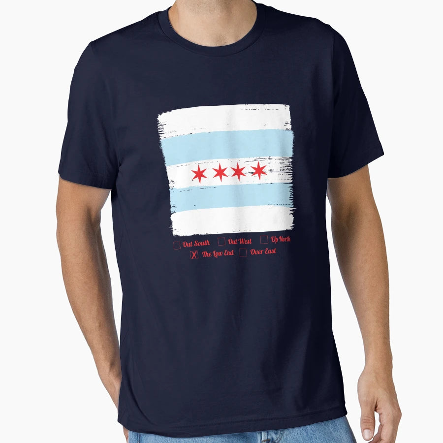 Chicago Flag South Side Low End T-Shirt - Unique Graphic Men Women - T-Shirt, Sweatshirt, Hoodie