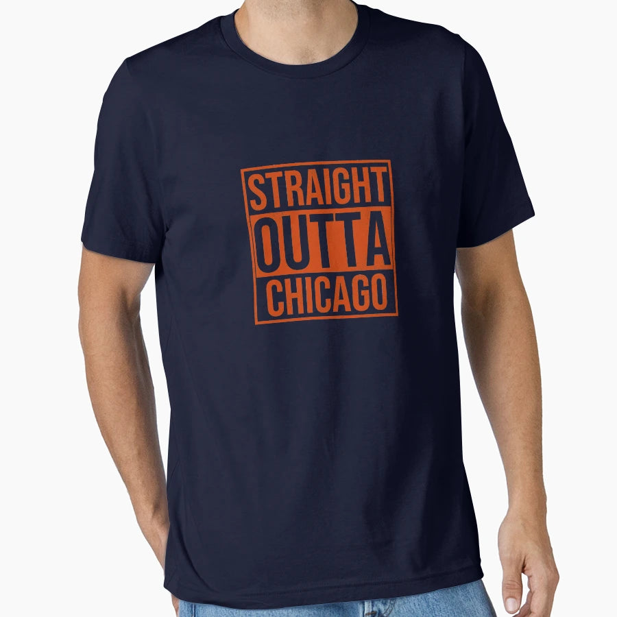 Straight Outta Chicago T-Shirt - Trendy Graphic Unisex - T-Shirt, Sweatshirt, Hoodie