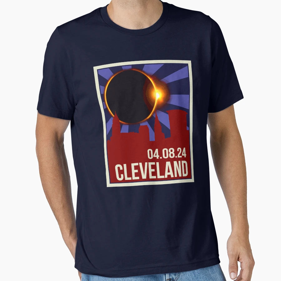Cleveland Total Solar Eclipse 04 T-Shirt - Casual Everyday Wear Men Women - T-Shirt, Sweatshirt, Hoodie