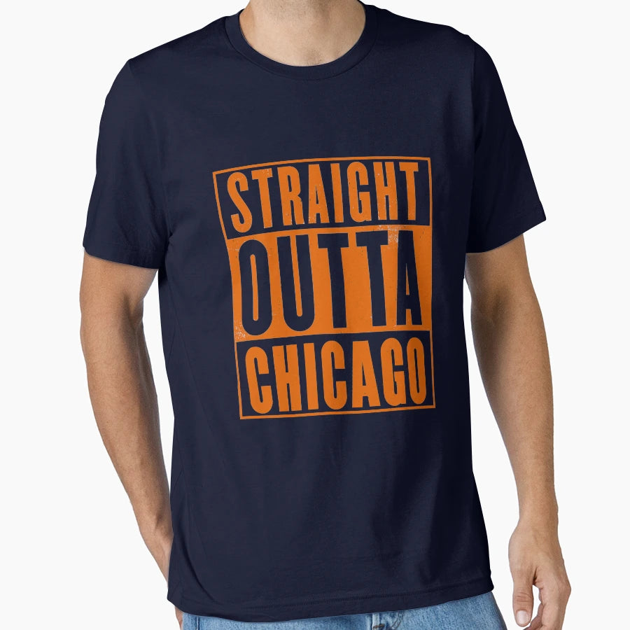 Straight Outta Chicago T-Shirt - Graphic Print Unisex - T-Shirt, Sweatshirt, Hoodie