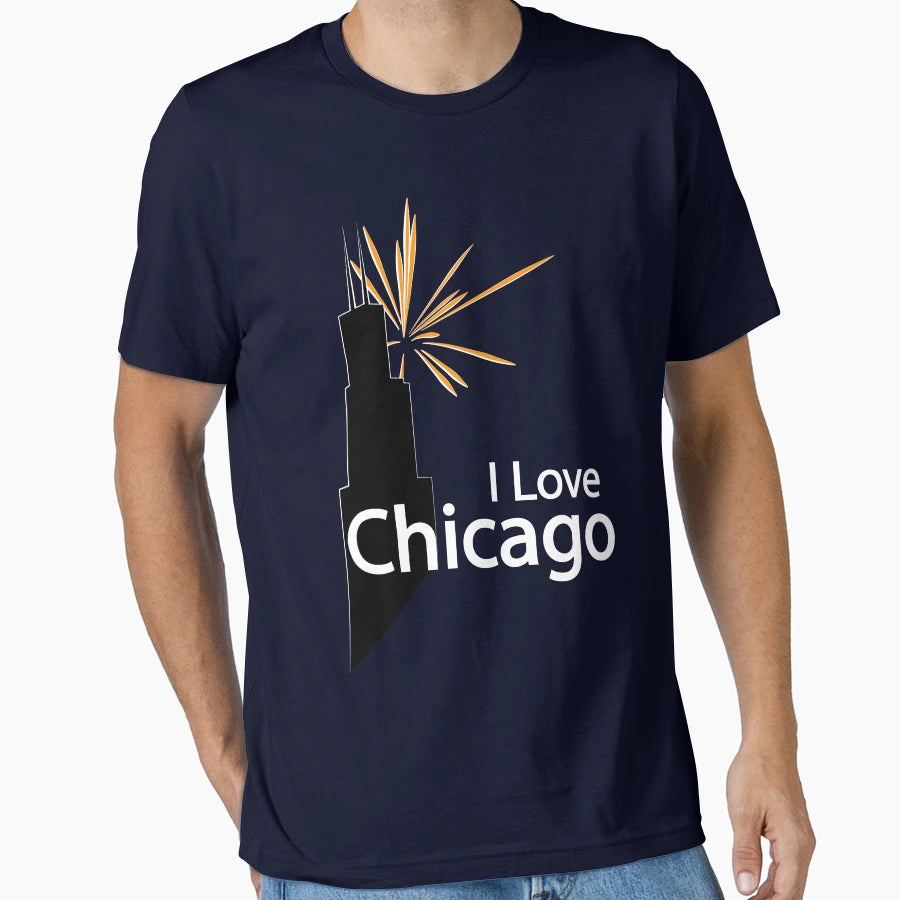 I Love Chicago T-Shirt - Graphic Print Unisex - T-Shirt, Sweatshirt, Hoodie