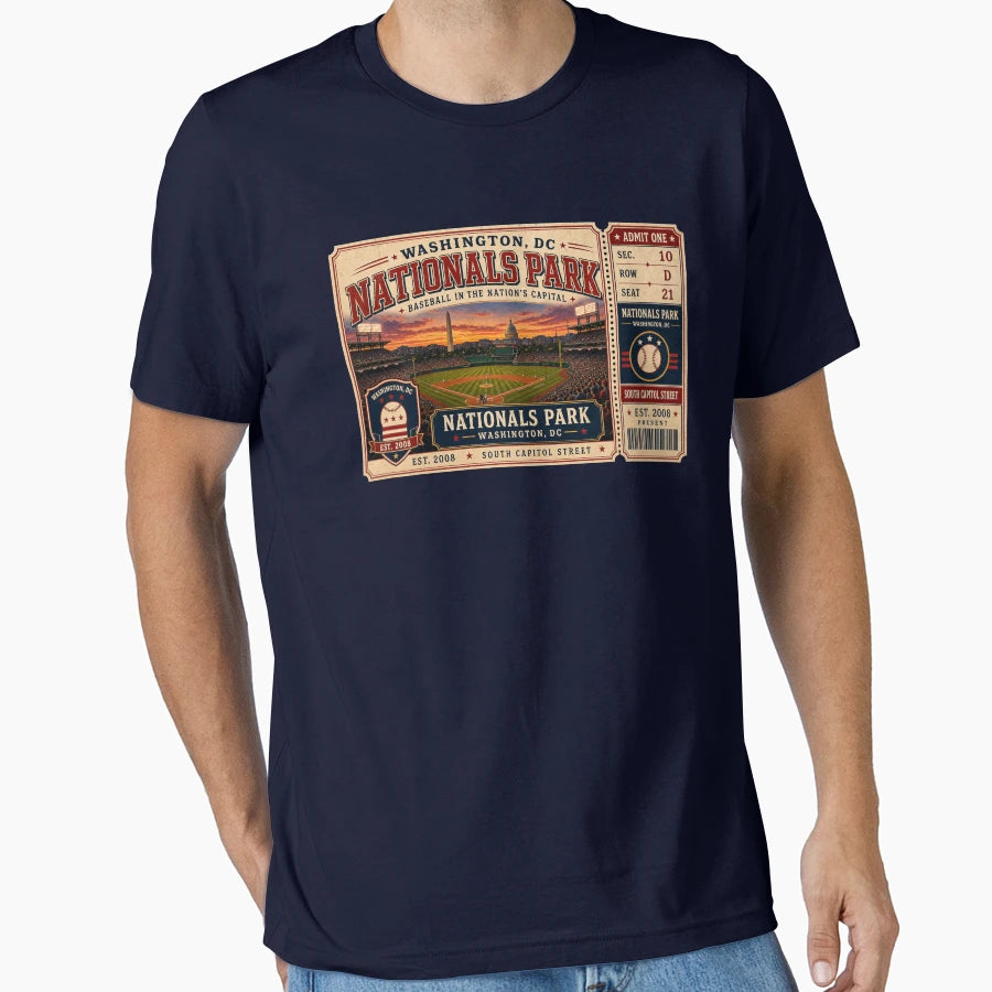 Washington Nationals Park Baseball Ticket T-Shirt - Graphic Print Unisex - T-Shirt, Sweatshirt, Hoodie