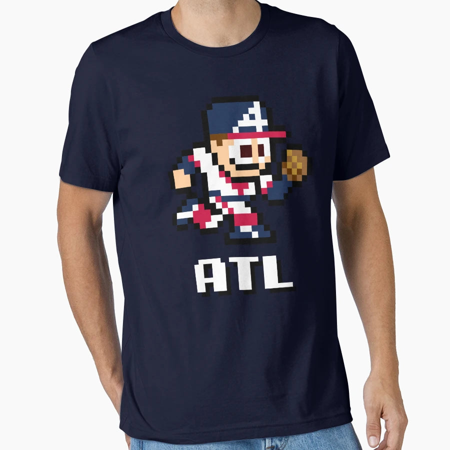 Atlanta 8 Bit Player Initials T-Shirt - Casual Everyday Wear Men Women - T-Shirt, Sweatshirt, Hoodie