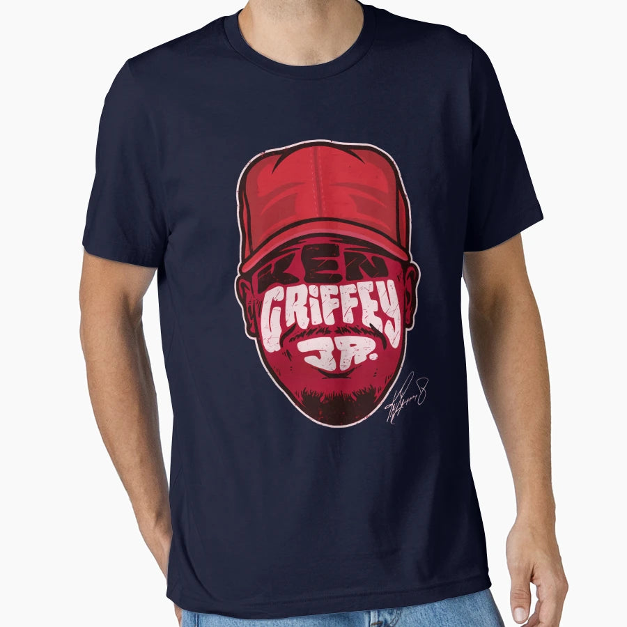 Ken Griffey Jr Player Silhouette Red T-Shirt - Minimalist Print for Adults - T-Shirt, Sweatshirt, Hoodie