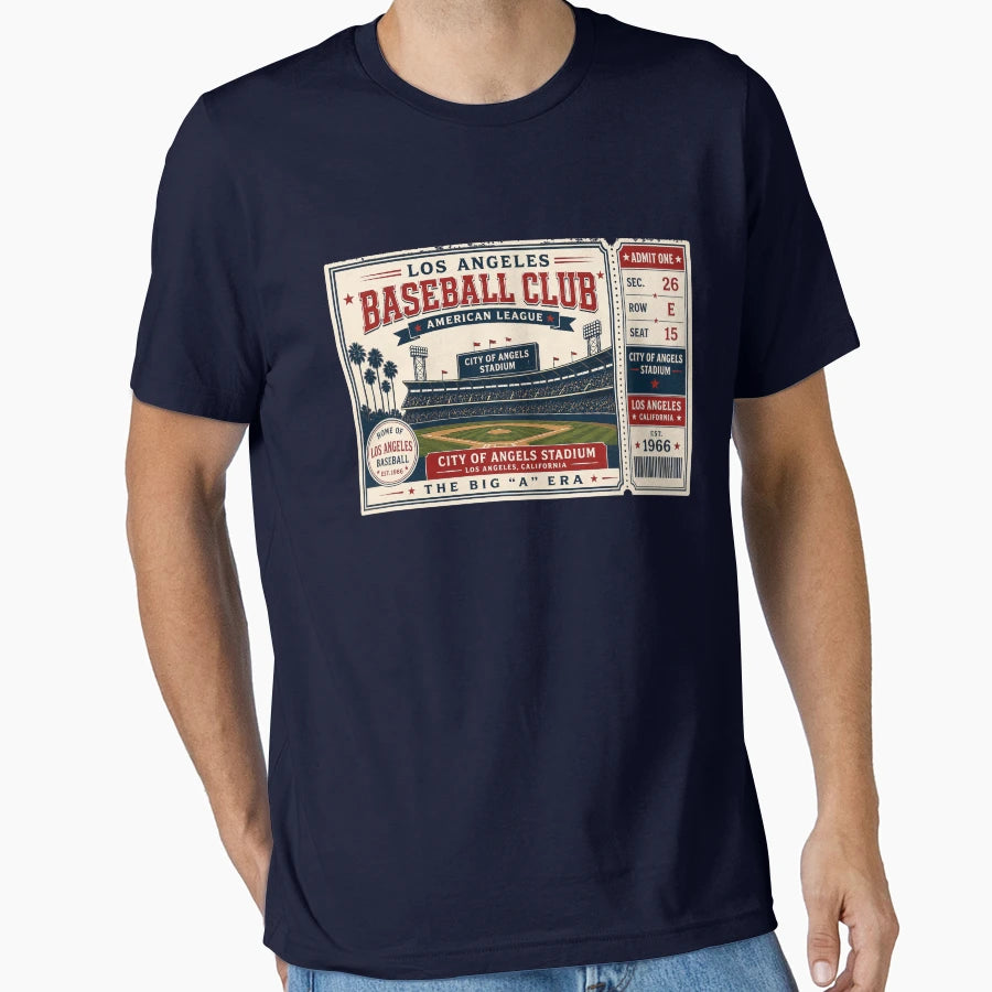 Los Angeles Baseball Club Ticket T-Shirt - Minimalist Print for Adults - T-Shirt, Sweatshirt, Hoodie