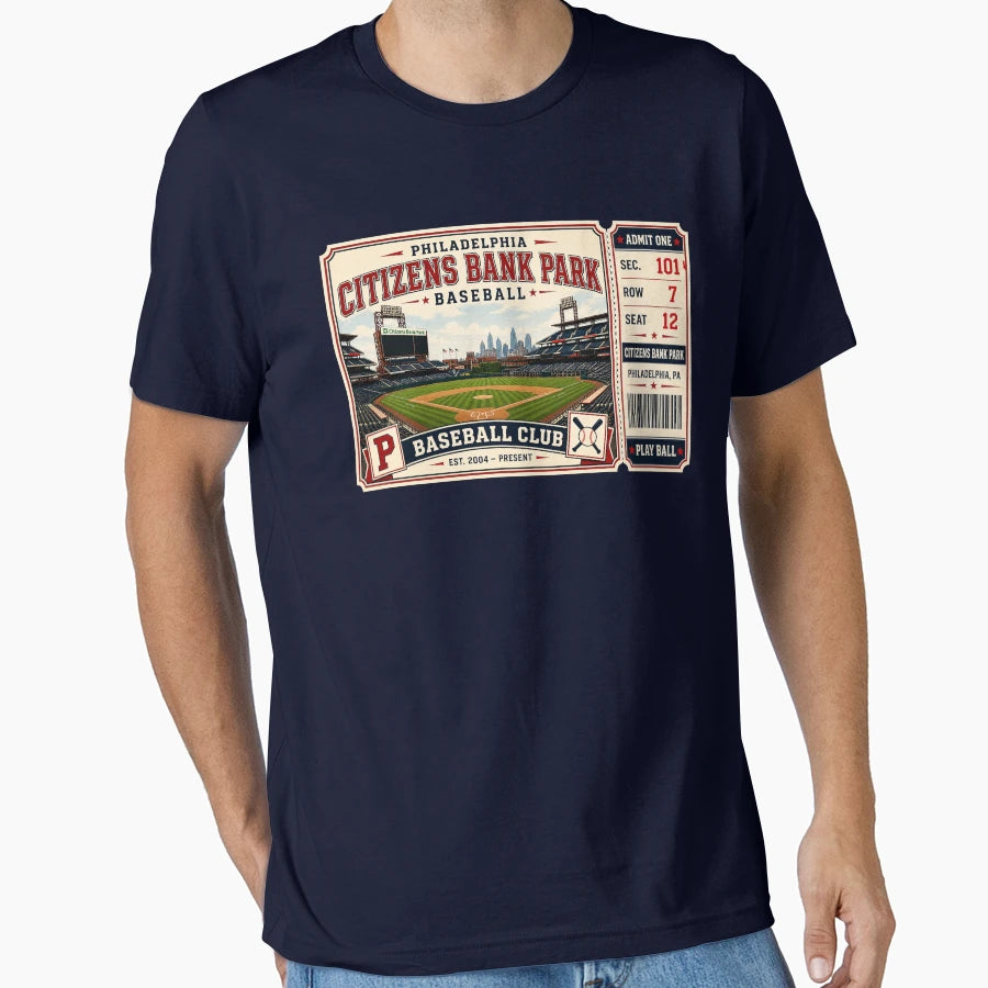 Philadelphia Citizens Bank Park Ticket T-Shirt - Graphic Print for Adults - T-Shirt, Sweatshirt, Hoodie