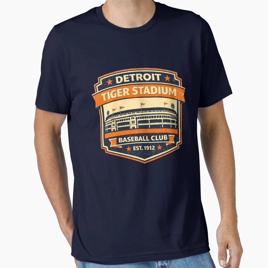 Detroit Baseball Stadium Tiger Stadium T-Shirt - Custom Art Print Unisex - T-Shirt, Sweatshirt, Hoodie