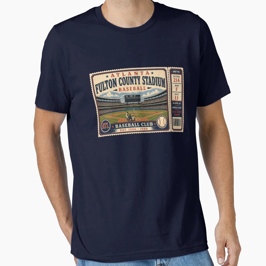 Atlanta Baseball Ticket Stub Fulton T-Shirt - Trendy Graphic Men Women - T-Shirt, Sweatshirt, Hoodie