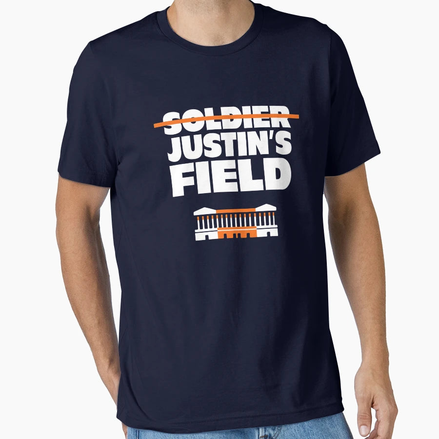 Justins Field Chicago Bears Soldier T-Shirt - Novelty Apparel for Adults - T-Shirt, Sweatshirt, Hoodie