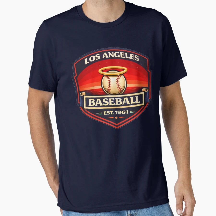 Los Angeles Baseball Badge 1961 T-Shirt - Casual Everyday Wear Men Women - T-Shirt, Sweatshirt, Hoodie