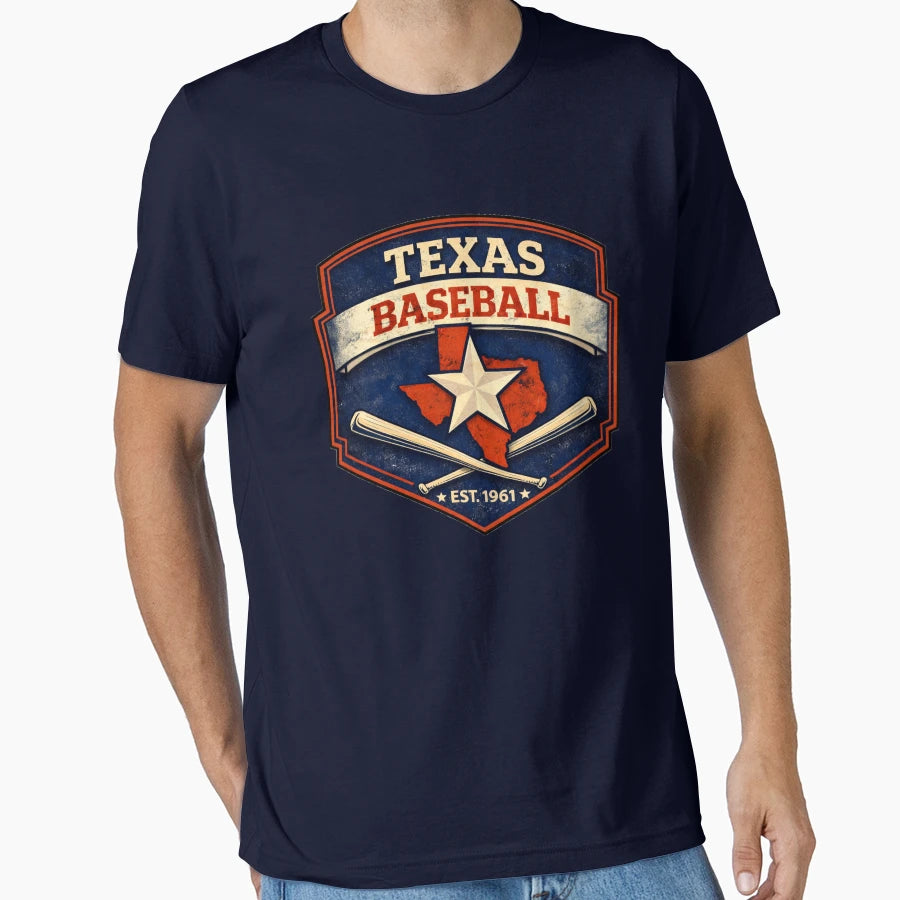 Texas Baseball Lone Star Est 1961 T-Shirt - Custom Art Print Unisex - T-Shirt, Sweatshirt, Hoodie