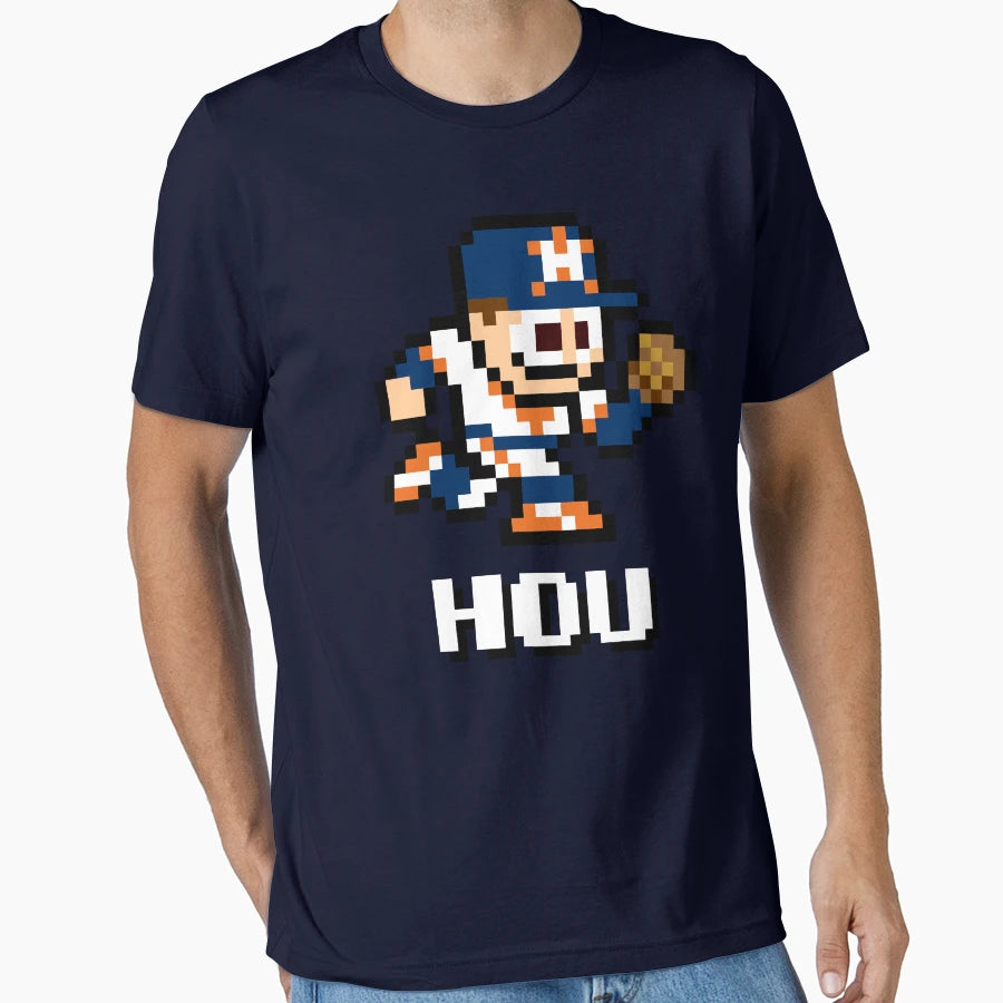 Houston 8 Bit Player Initials T-Shirt - Minimalist Print for Adults - T-Shirt, Sweatshirt, Hoodie