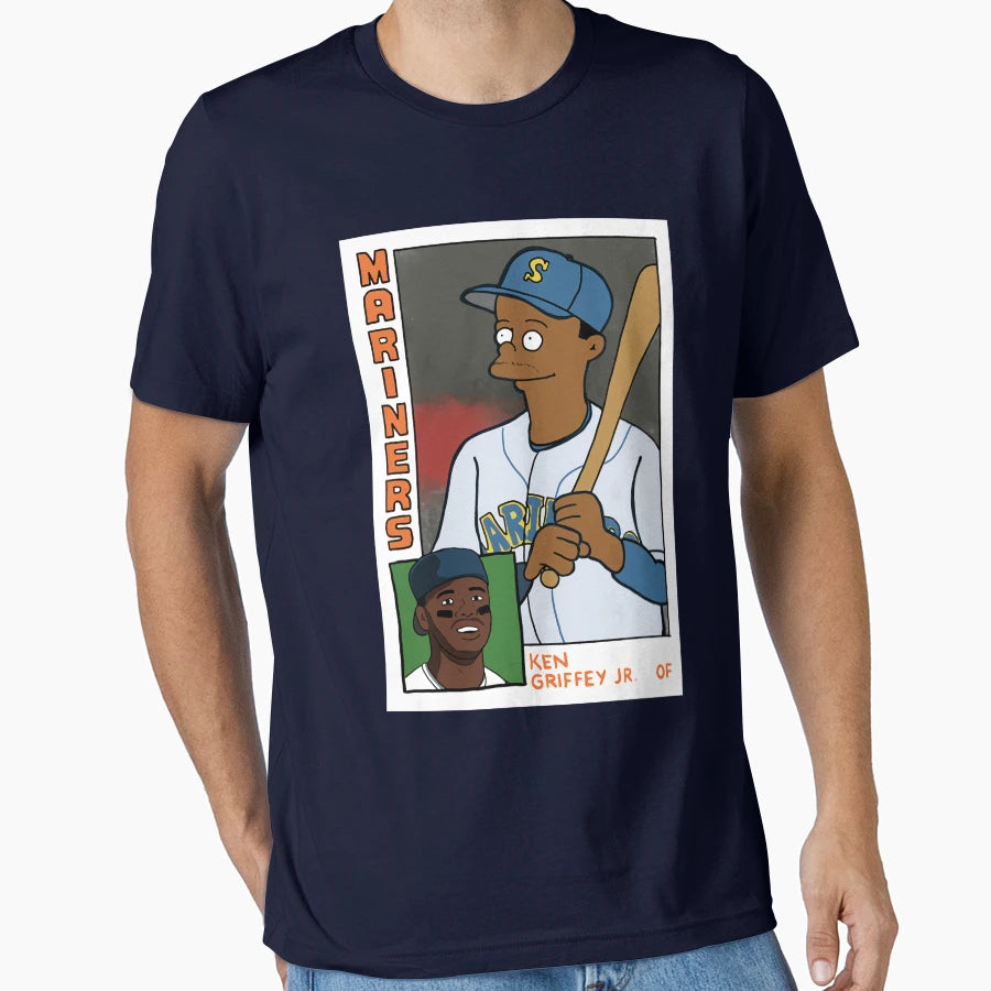Ken Griffey Jr 24 Baseball Card T-Shirt - Novelty Apparel Unisex - T-Shirt, Sweatshirt, Hoodie
