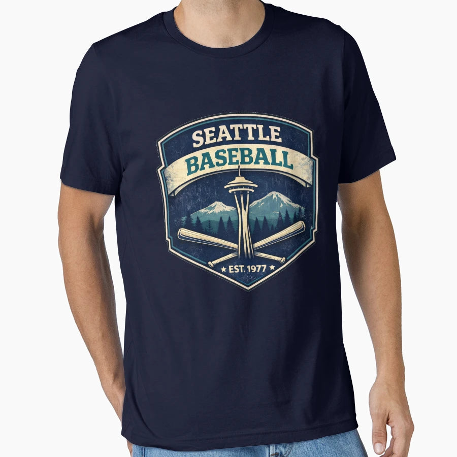 Seattle Baseball Space Needle Est 1977 T-Shirt - Novelty Apparel Unisex - T-Shirt, Sweatshirt, Hoodie