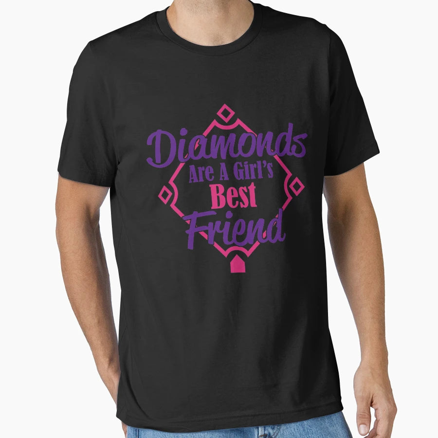Diamonds Are Best Friend Baseball T-Shirt - Fun Novelty Design for Adults - T-Shirt, Sweatshirt, Hoodie