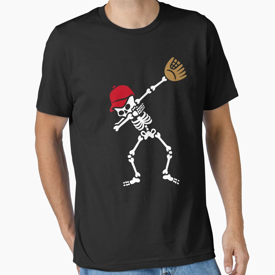 Dab Dabbing Skeleton Baseball Softball T-Shirt - Novelty Apparel for Adults - T-Shirt, Sweatshirt, Hoodie