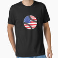 Usa Softball Baseball American Flag T-Shirt - Novelty Apparel for Adults - T-Shirt, Sweatshirt, Hoodie