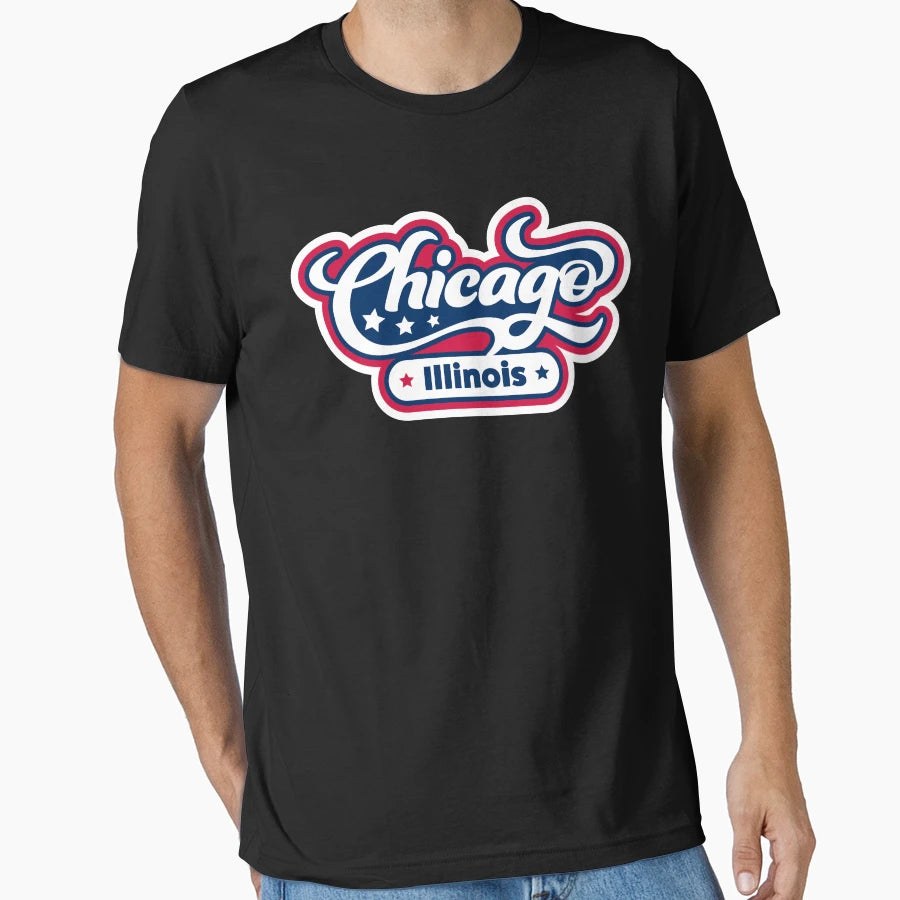 Chicago Illinois T-Shirt - Custom Art Print Unisex - T-Shirt, Sweatshirt, Hoodie