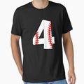 Number 4 Baseball 4 T-Shirt - Aesthetic Graphic Unisex - T-Shirt, Sweatshirt, Hoodie