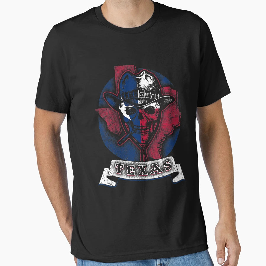 Texas Skull Biker Gang Roadhouse T-Shirt - Minimalist Print for Adults - T-Shirt, Sweatshirt, Hoodie