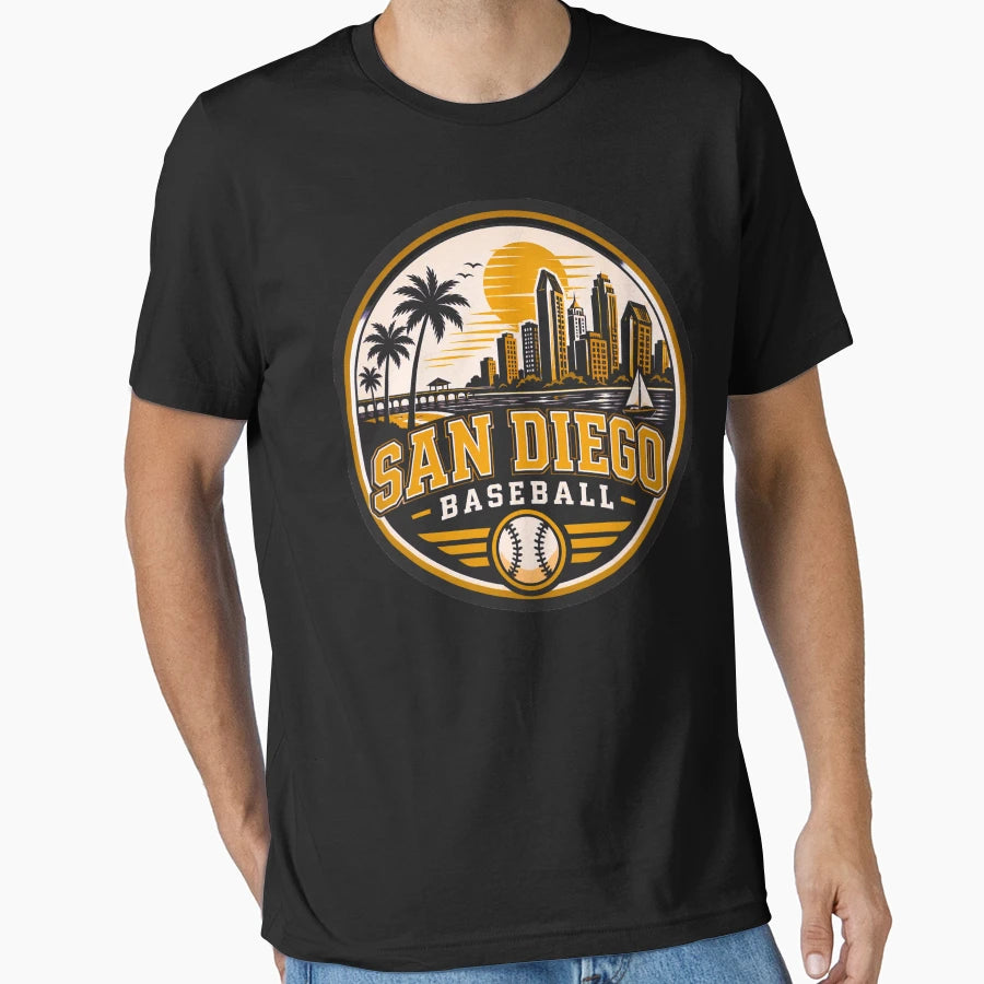 San Diego Sports Logo Coastal Baseball Hoodie - Streetwear Style Men Women - T-Shirt, Sweatshirt, Hoodie