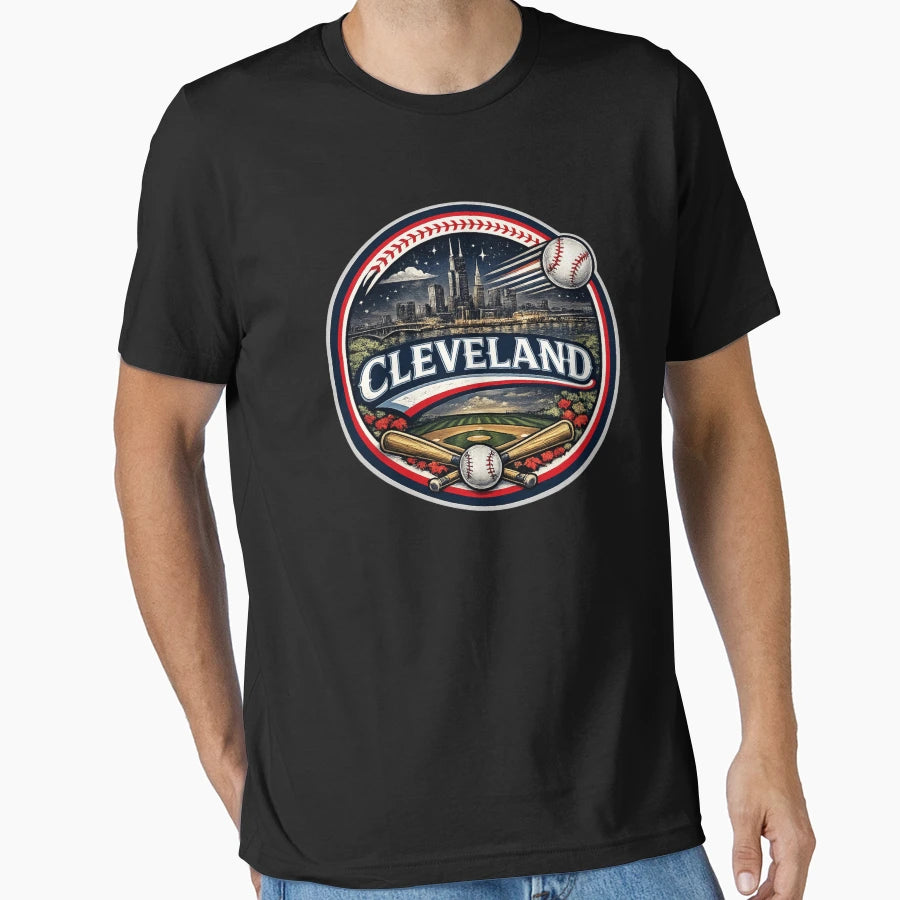Cleveland Sports Logo Modern City Hoodie - Fun Novelty Design Men Women - T-Shirt, Sweatshirt, Hoodie