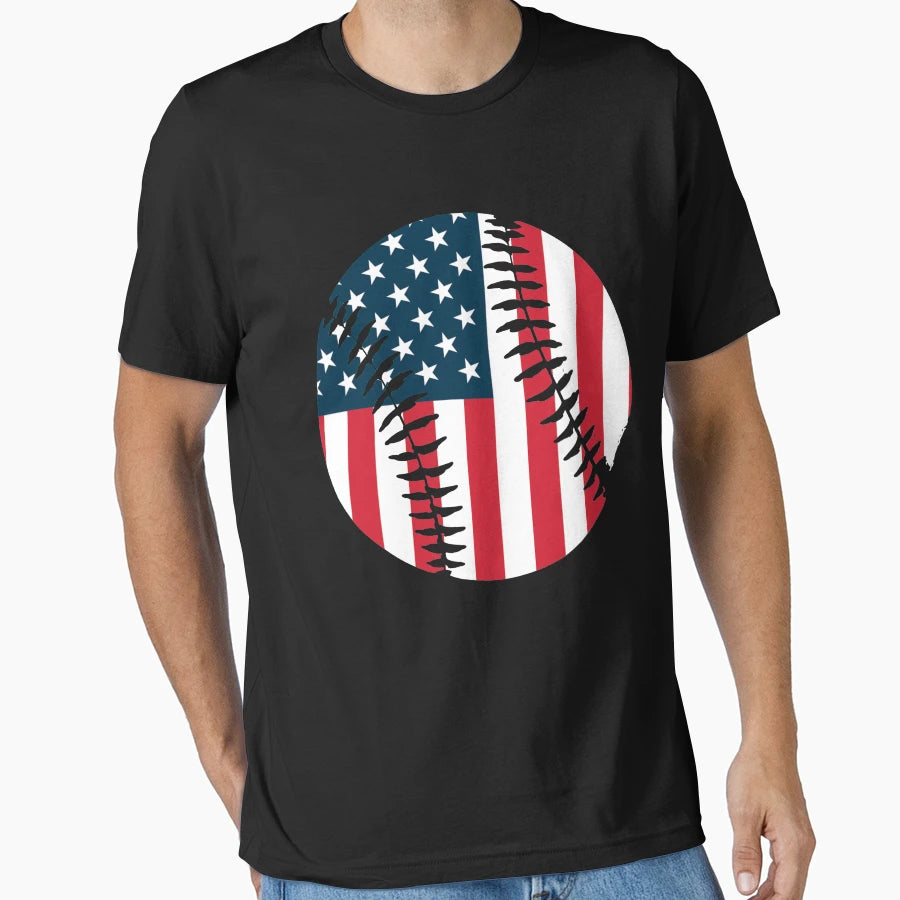 Baseball Product Usa Flag Sport Theme Gift T-Shirt - Trendy Graphic Unisex - T-Shirt, Sweatshirt, Hoodie