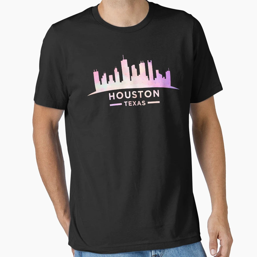 City Skyline Houston Texas T-Shirt - Minimalist Print Unisex - T-Shirt, Sweatshirt, Hoodie