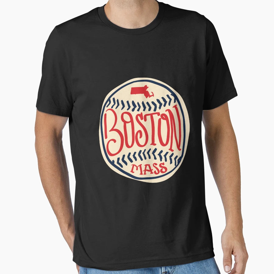 Boston Massachusetts Hand Illustrated T-Shirt - Novelty Apparel Unisex - T-Shirt, Sweatshirt, Hoodie