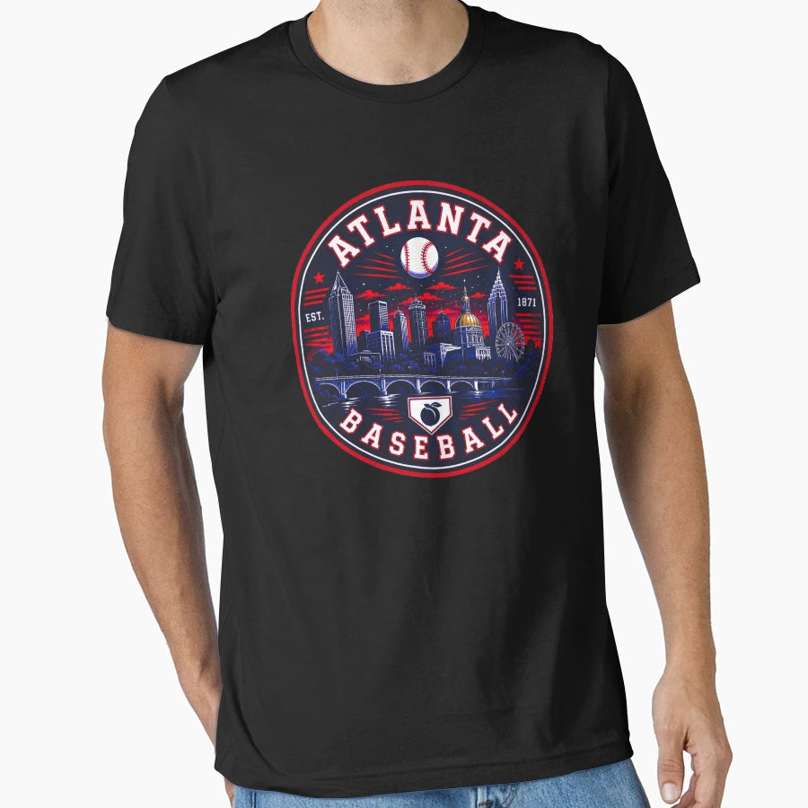 Atlanta Baseball Logo Southern Sports Hoodie - Minimalist Print Men Women - T-Shirt, Sweatshirt, Hoodie