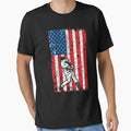 Usa Flag Baseball T-Shirt - Novelty Apparel for Adults - T-Shirt, Sweatshirt, Hoodie