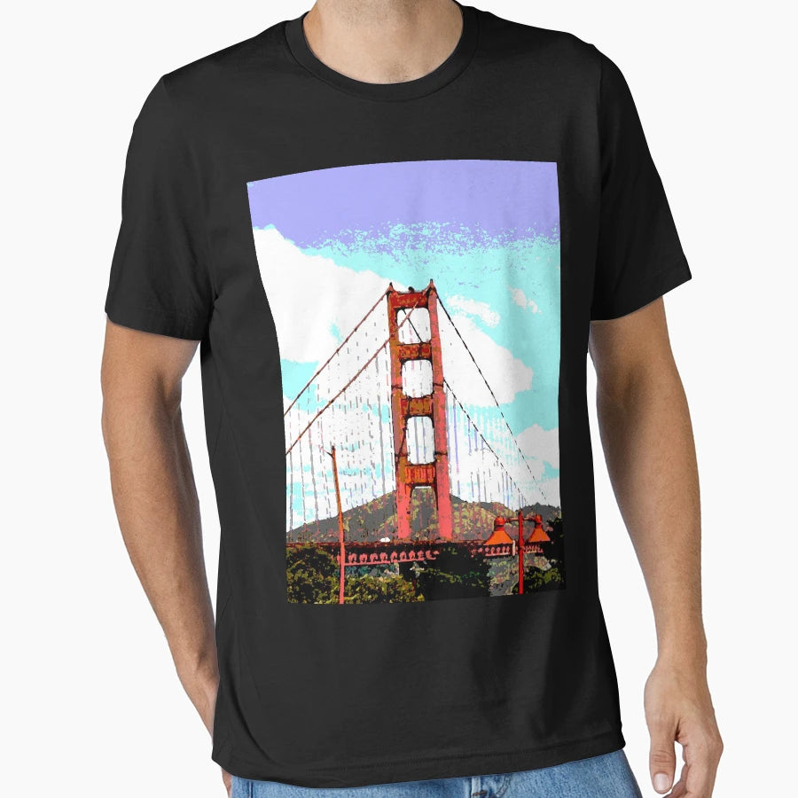 Golden Gate T-Shirt - Aesthetic Graphic Men Women - T-Shirt, Sweatshirt, Hoodie