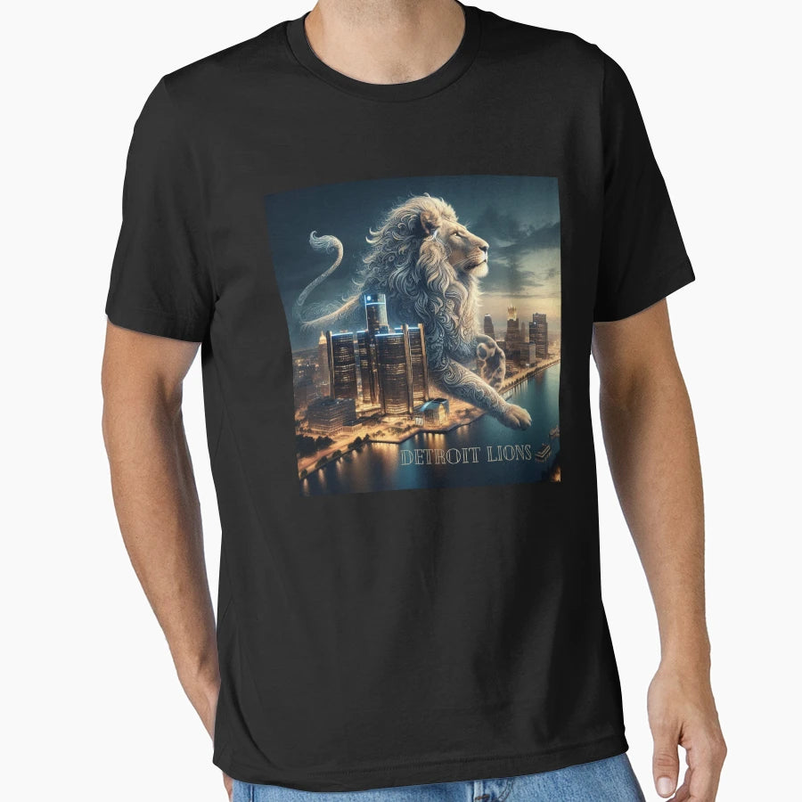 Detroit Lion T-Shirt - Casual Everyday Wear for Adults - T-Shirt, Sweatshirt, Hoodie