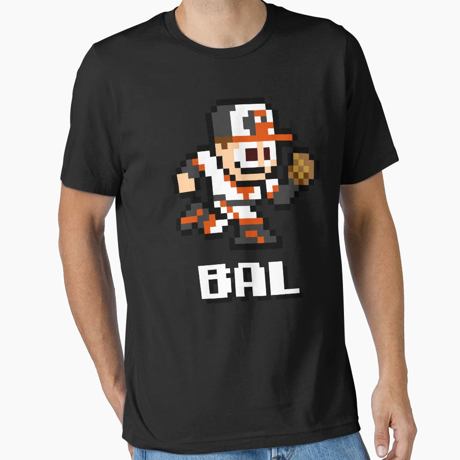 Baltimore 8 Bit Player Initials T-Shirt - Aesthetic Graphic Men Women - T-Shirt, Sweatshirt, Hoodie