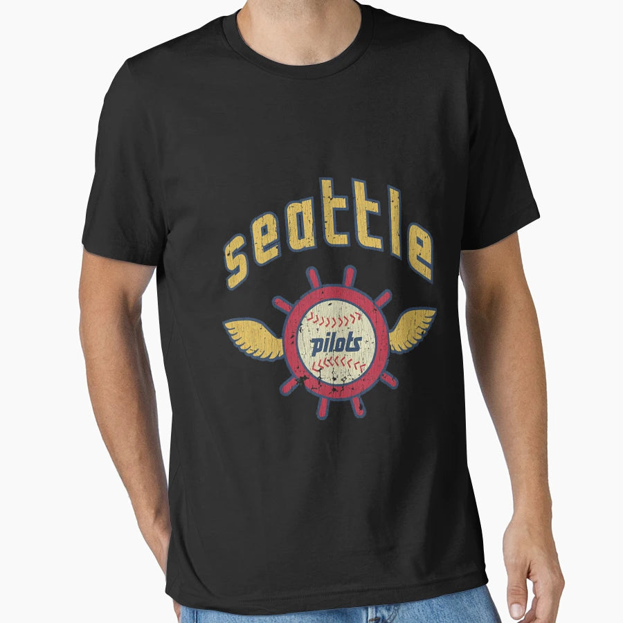 Seattle Pilots Baseball T-Shirt - Novelty Apparel for Adults - T-Shirt, Sweatshirt, Hoodie