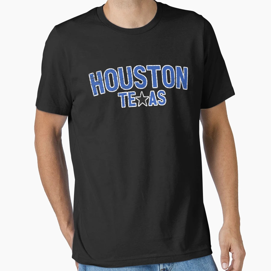 Houston Texas Blue T-Shirt - Casual Everyday Wear Unisex - T-Shirt, Sweatshirt, Hoodie