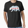 California Bear Chicago Flag T-Shirt - Fun Novelty Design for Adults - T-Shirt, Sweatshirt, Hoodie