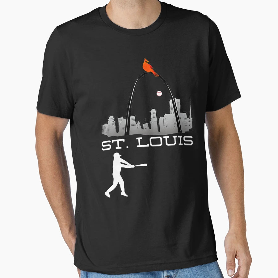 Saint Louis Cardinal Rouge Skyline T-Shirt - Novelty Apparel Men Women - T-Shirt, Sweatshirt, Hoodie
