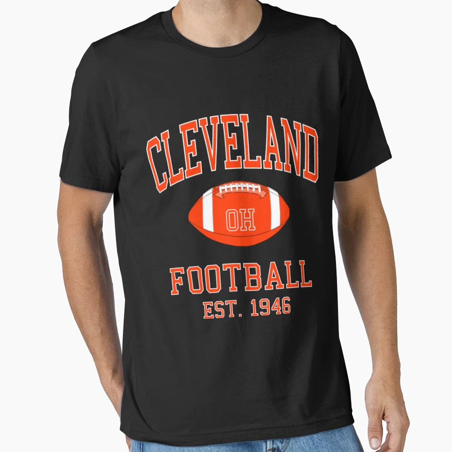 Cleveland Football Est 1946 T-Shirt - Custom Art Print for Adults - T-Shirt, Sweatshirt, Hoodie