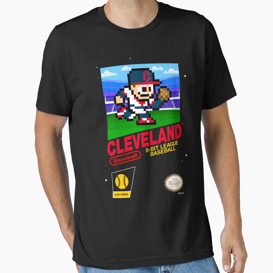 Cleveland 8 Bit Videogame Cart T-Shirt - Unique Graphic Men Women - T-Shirt, Sweatshirt, Hoodie